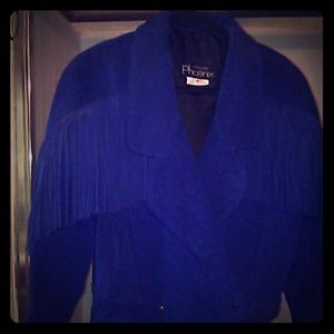 Genuine Suede Leather Jacket w/fringe